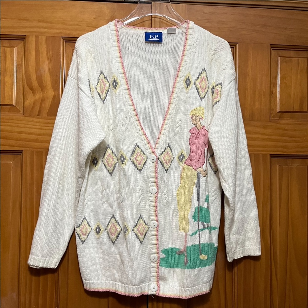 EP Pro Vintage Golf Motif Sweater Size Medium
